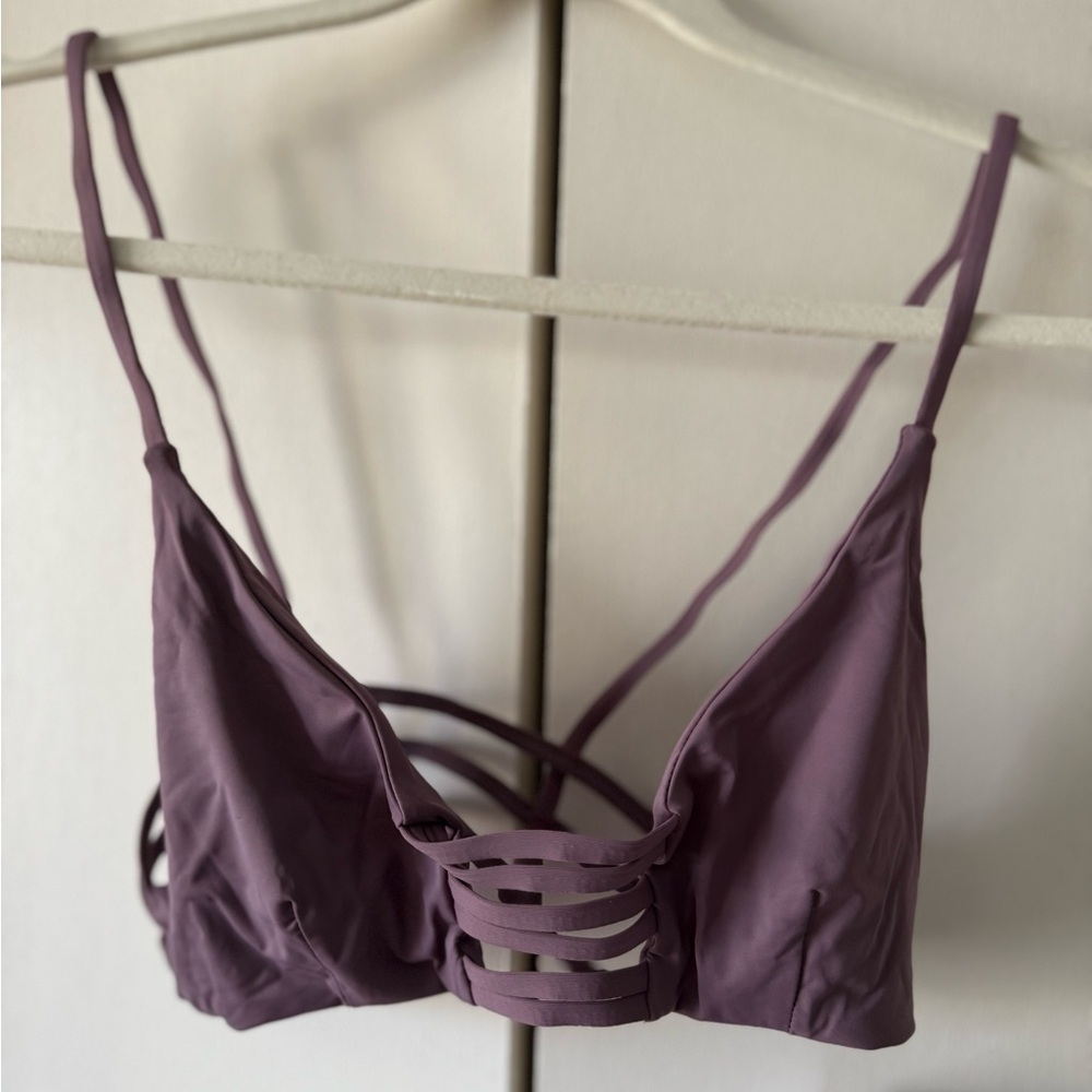 Dippin’ Daisy’s Strappy Bikini (Top Only) in Purple Haze NWT